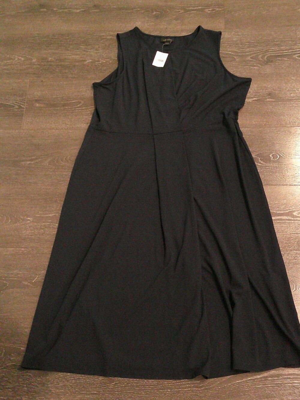 J. Jill Knit navy dress with cross over front Midi length size Large NWT